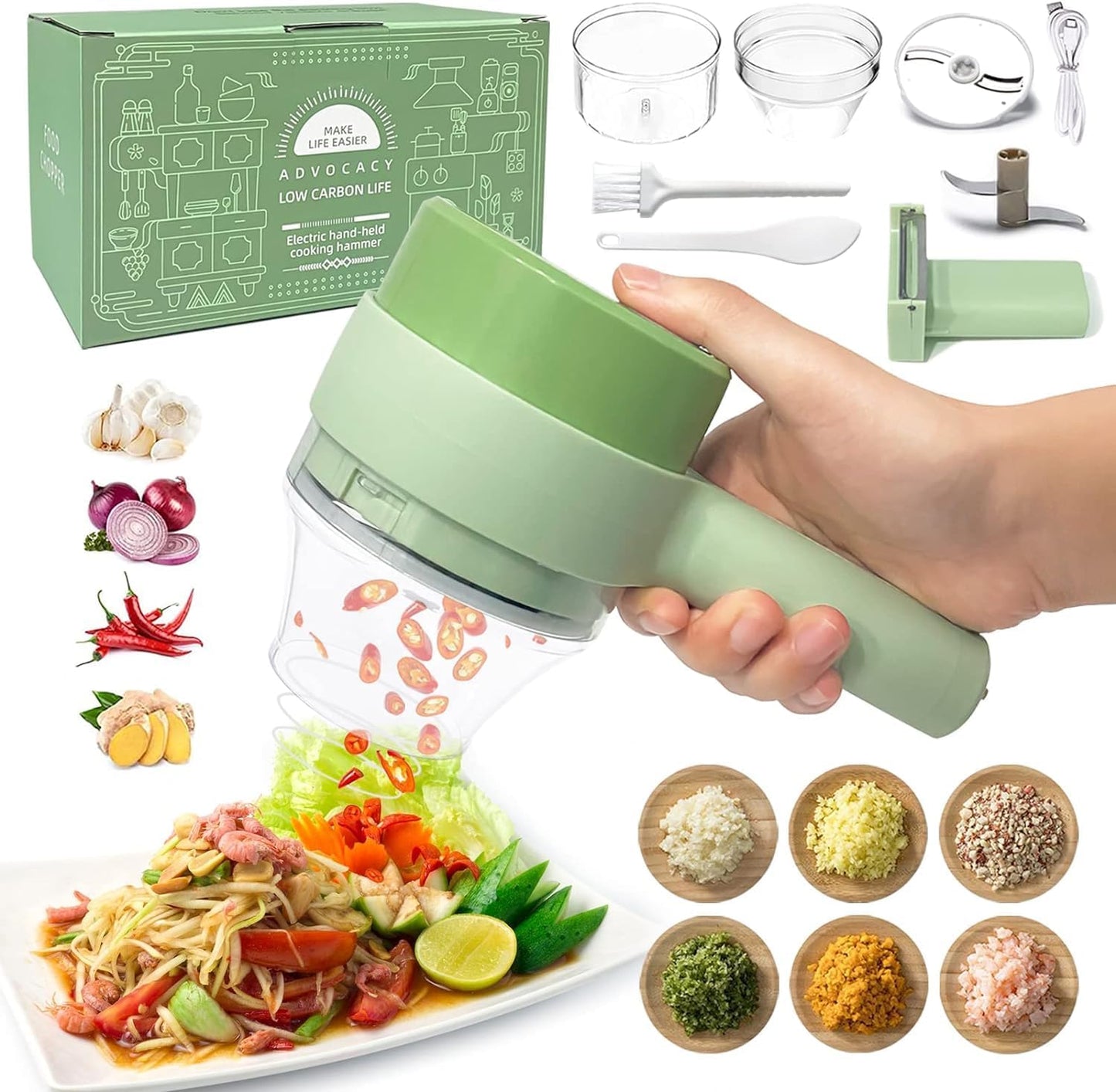 Wireless Mini Electric Chopper – USB Rechargeable Food Processor